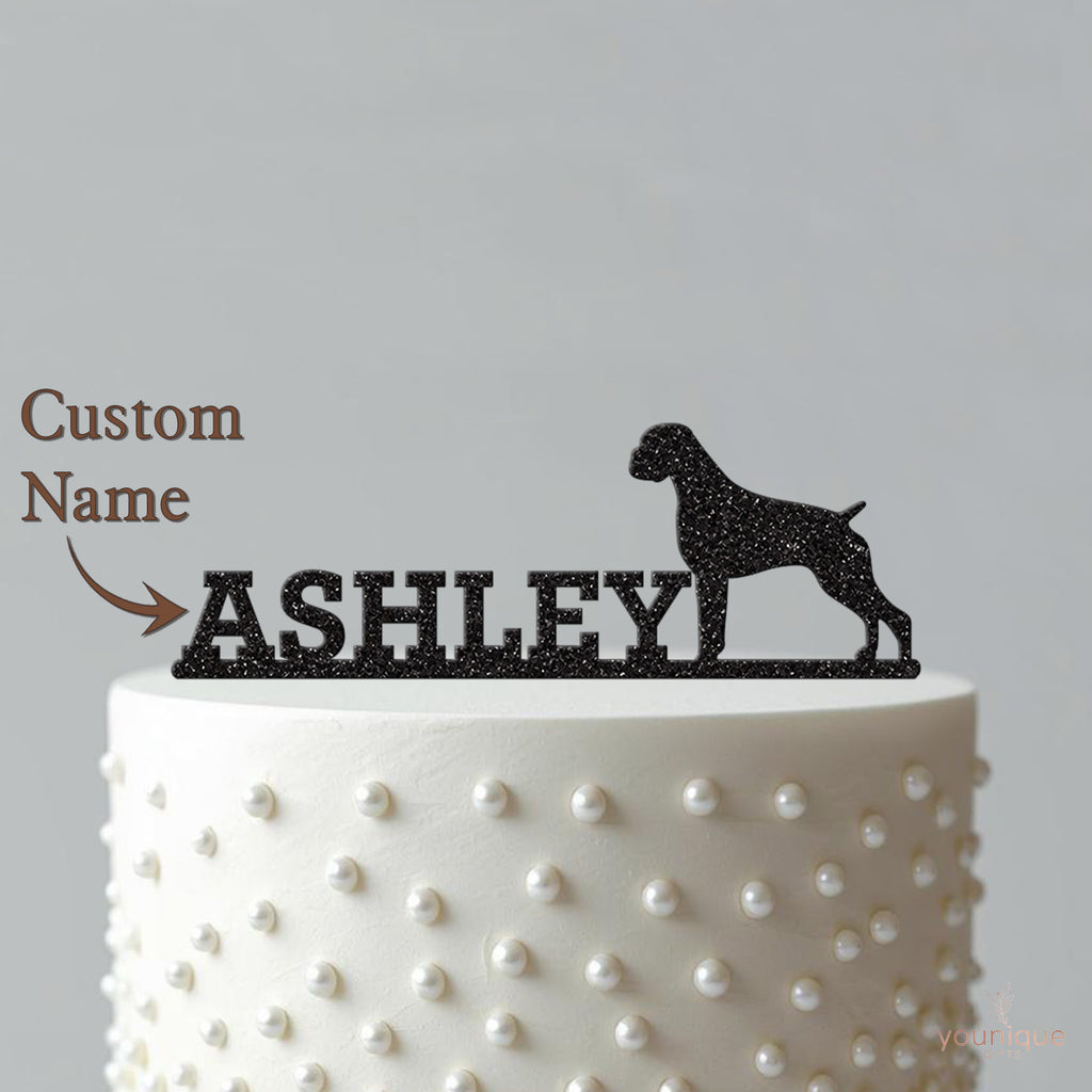 Personalised Standing Dog Silhouette Cake Topper – Name - view 4