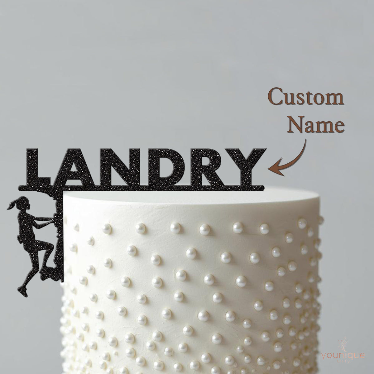 Personalised Rock Climber Cake Edge Topper – Name - view 4
