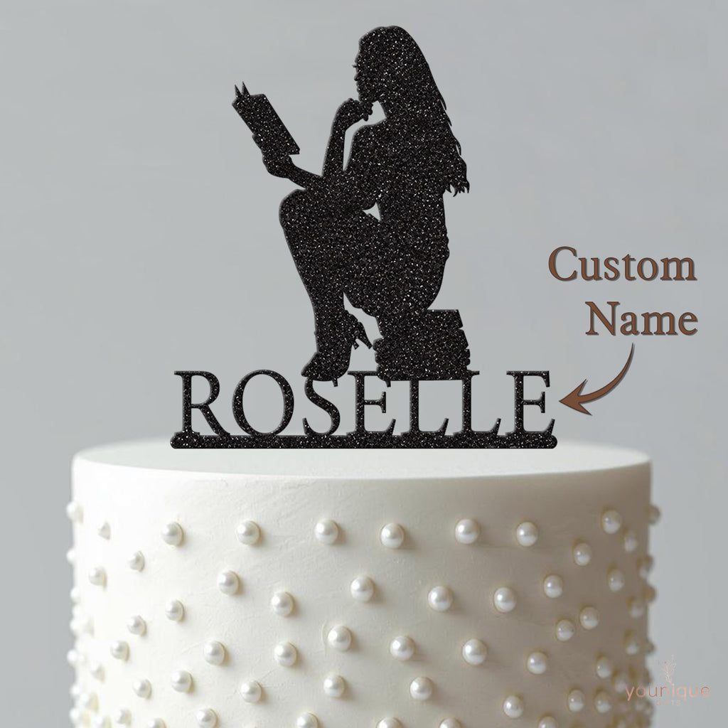 Personalised Book Lover Cake Topper – Name - view 4