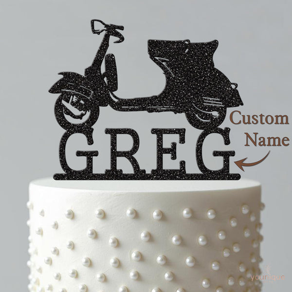 Personalised Classic Scooter Cake Topper – Name - view 4