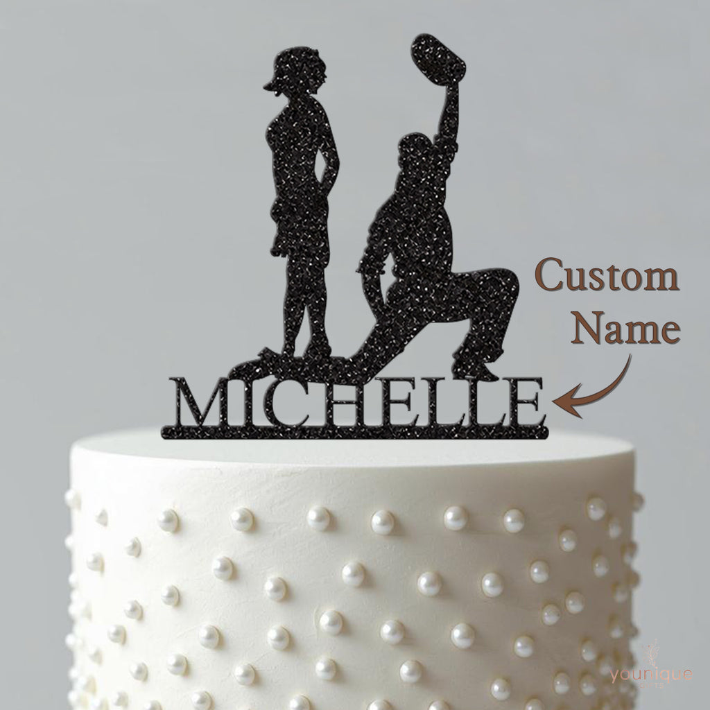 Personalised Modern Dance Duo Cake Topper – Name - view 4