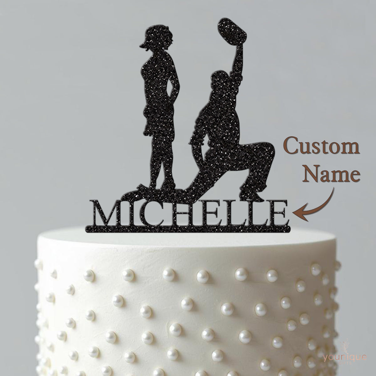 Personalised Modern Dance Duo Cake Topper – Name - view 4