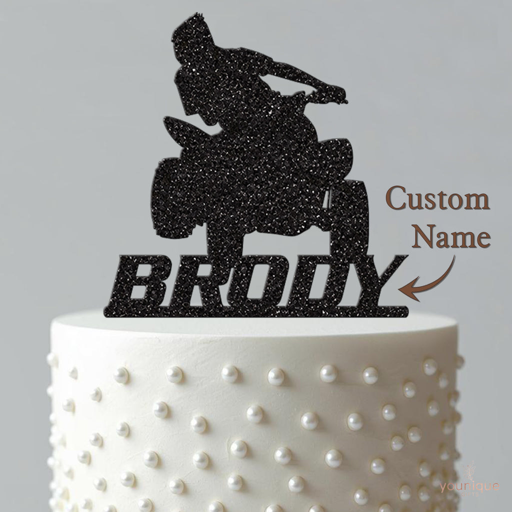 Personalised Quad Bike Rider Cake Topper – Name - view 4