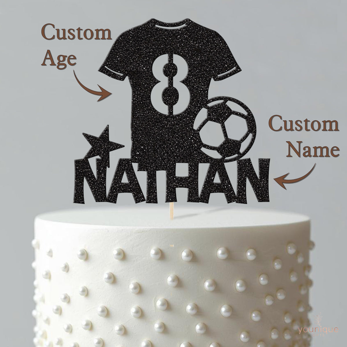 Personalised Football Shirt Cake Topper – Name & Number - view 4