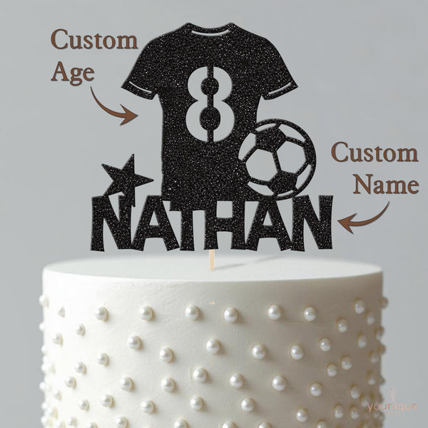 Personalised Football Shirt Cake Topper – Name & Number - view 4