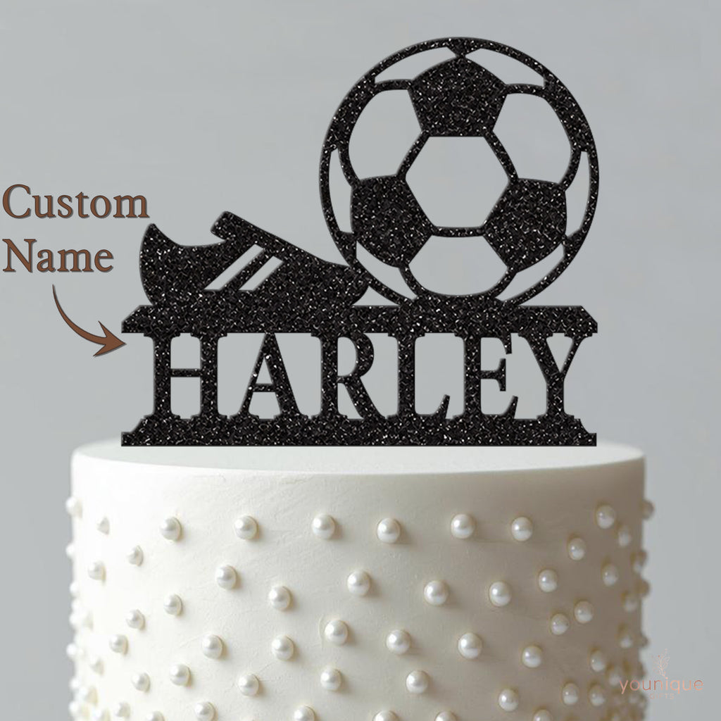 Personalised Football Boot and Ball Cake Topper – Name - view 4