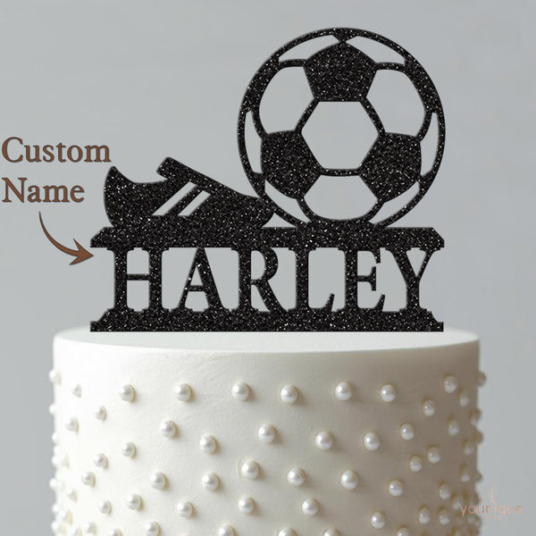 Personalised Football Boot and Ball Cake Topper – Name - view 4