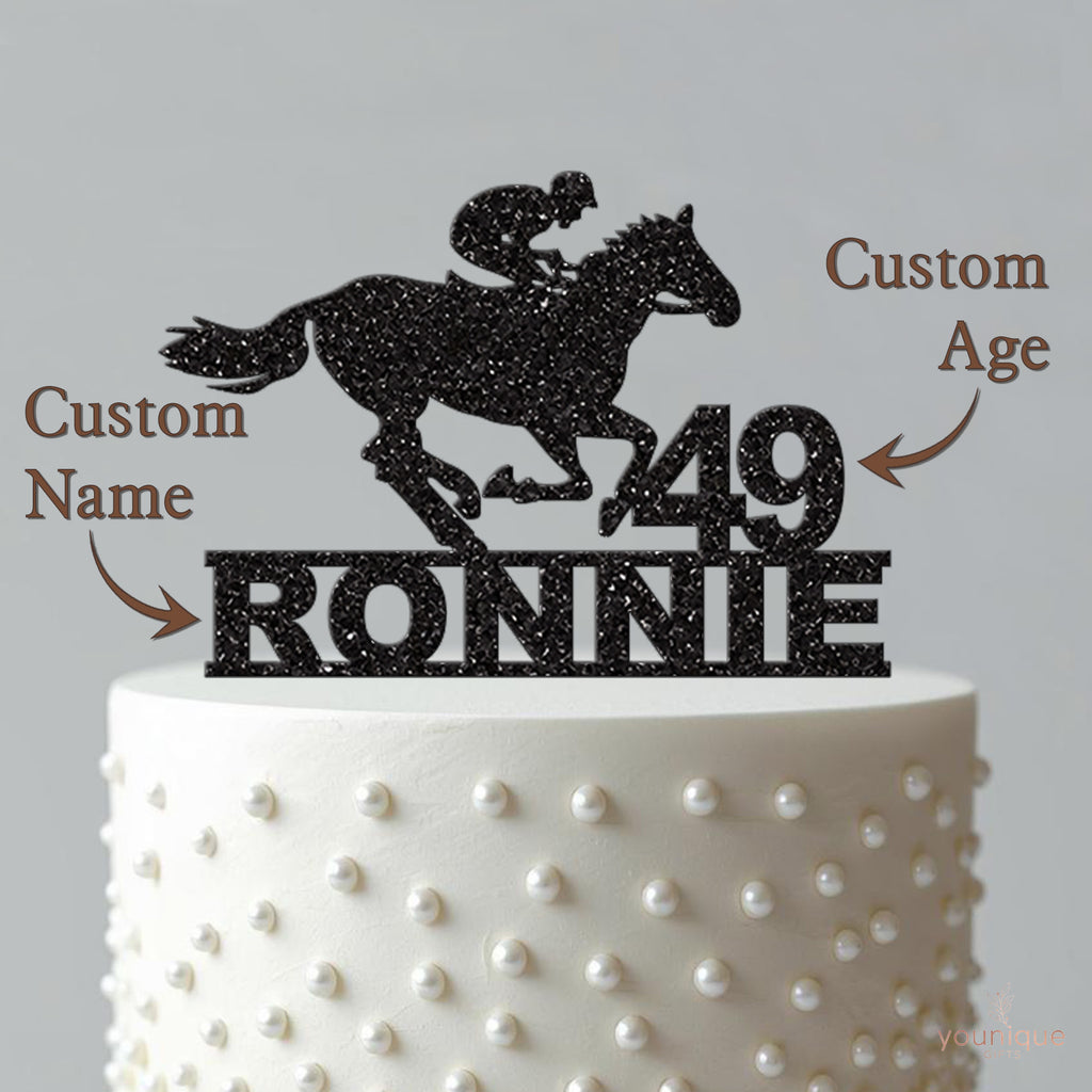 Personalised Horse Racing Cake Topper – Name & Age - view 4