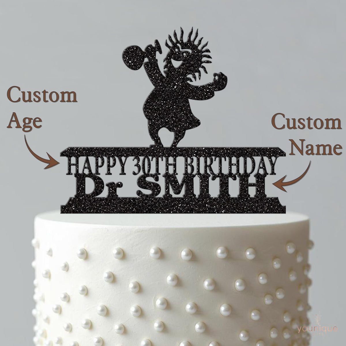 Personalised Mad Scientist Flask Cake Topper – Name & Age - view 4