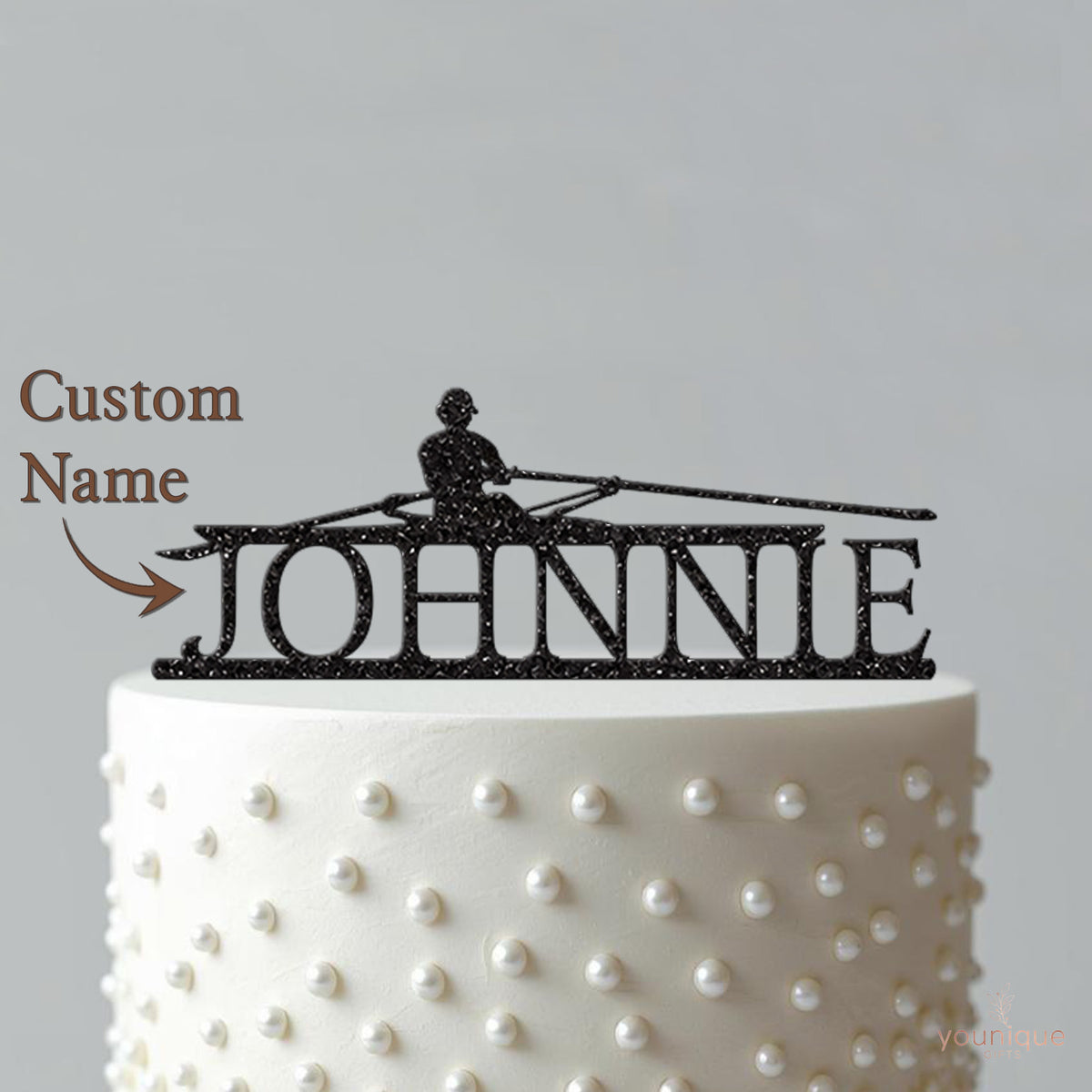 Personalised Rowing Cake Topper – Name - view 4