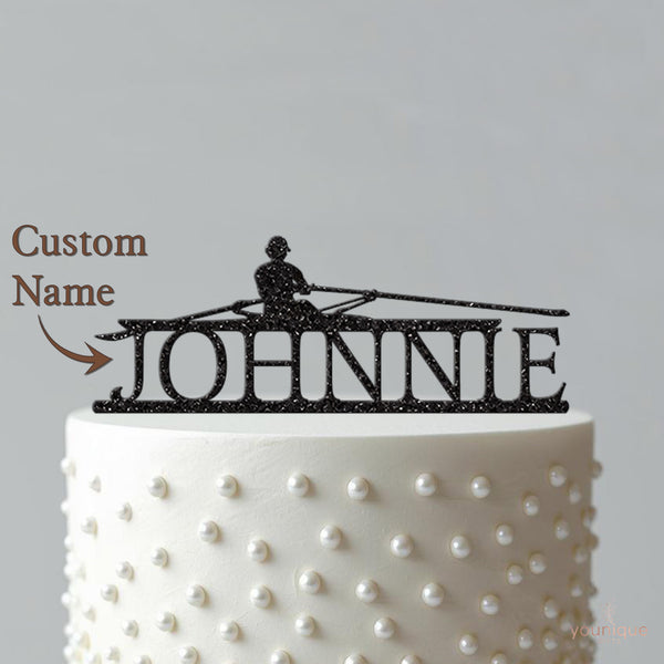 Personalised Rowing Cake Topper – Name - view 4