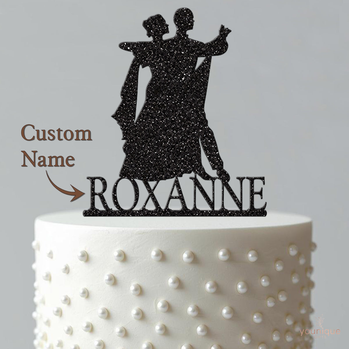 Personalised Ballroom Dancing Cake Topper – Name - view 4
