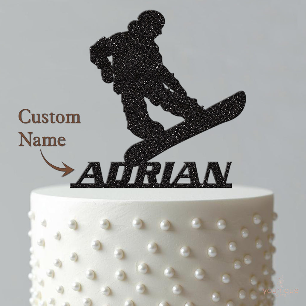 Personalised Snowboarder Cake Topper – Name - view 4