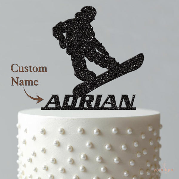 Personalised Snowboarder Cake Topper – Name - view 4