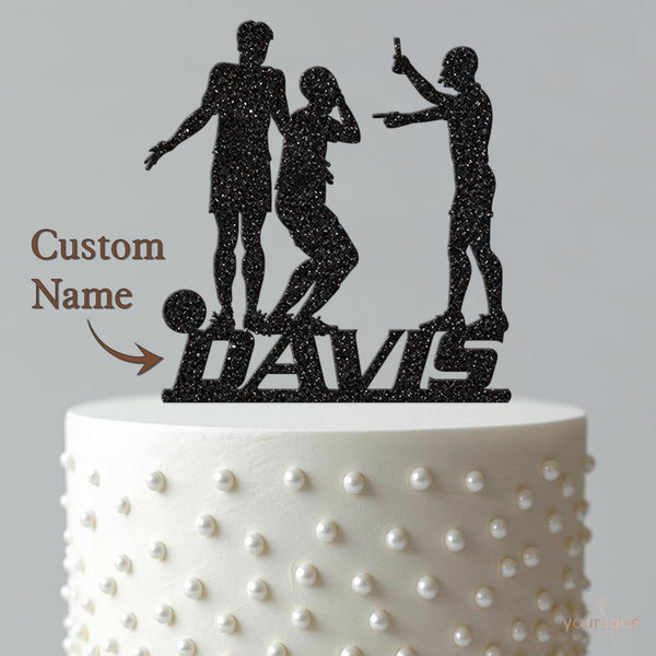 Personalised Football Referee Cake Topper – Name - view 4
