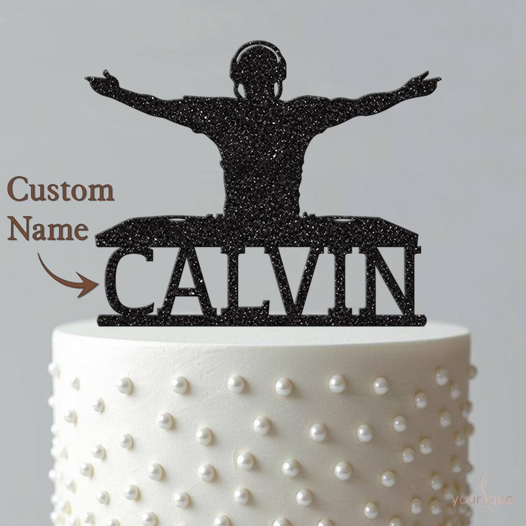 Personalised Male DJ Cake Topper – Name - view 4