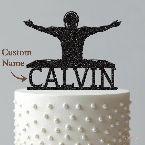 Personalised Male DJ Cake Topper – Name - view 4