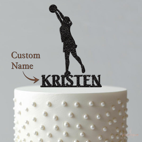Personalised Netball Player Cake Topper – Name - view 4