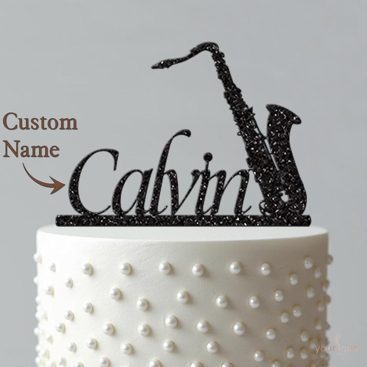 Personalised Saxophone Cake Topper with Name - view 4