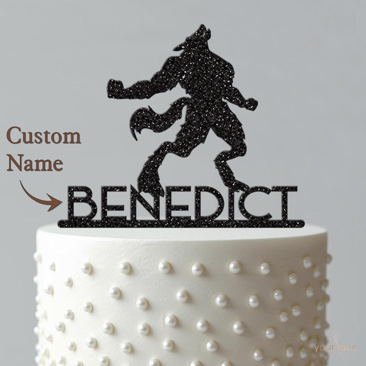Personalised Werewolf Cake Topper with Name - view 4