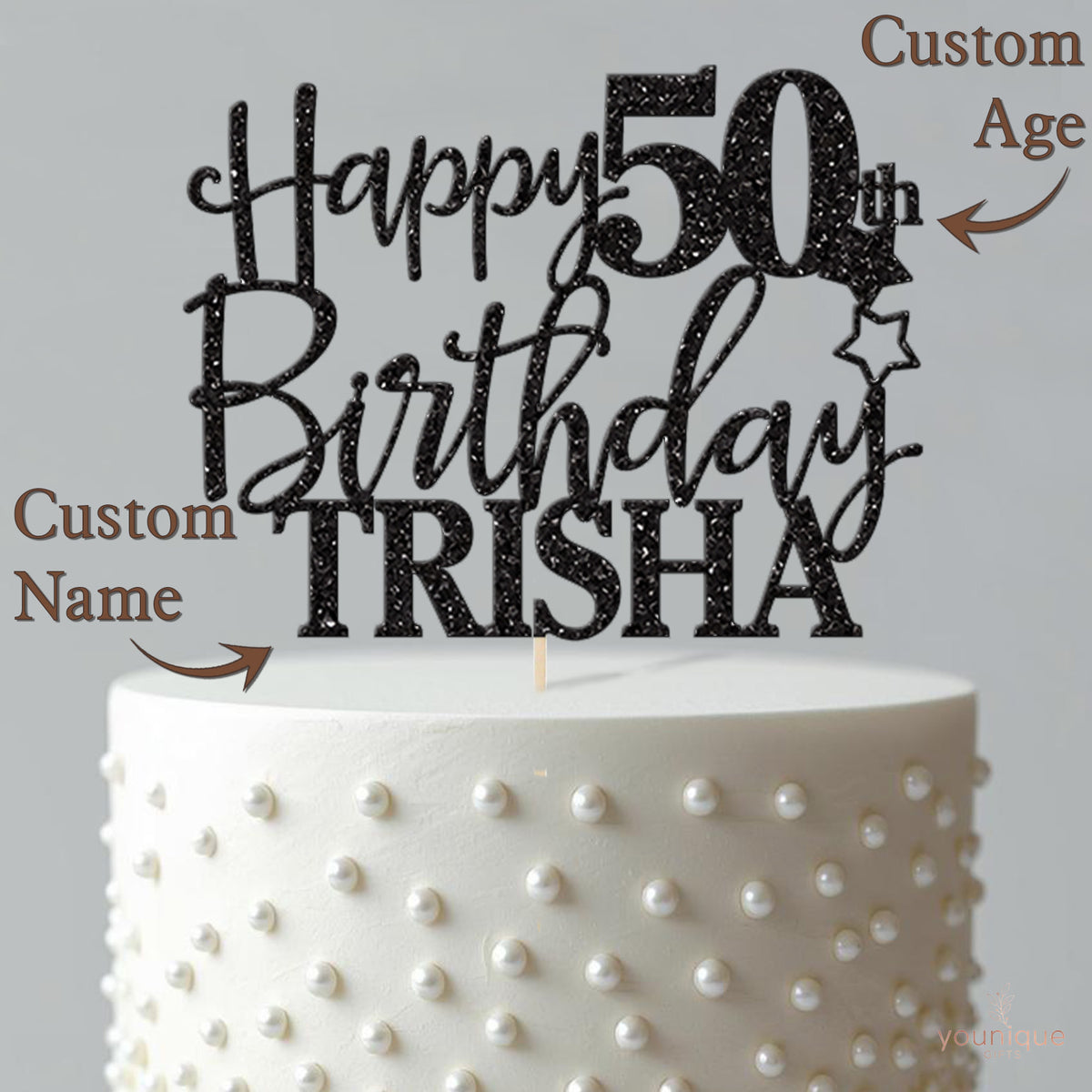 Personalised Birthday Stars Cake Topper Any Age and Name - view 4
