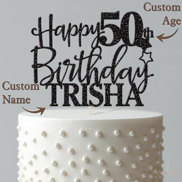 Personalised Birthday Stars Cake Topper Any Age and Name - view 4