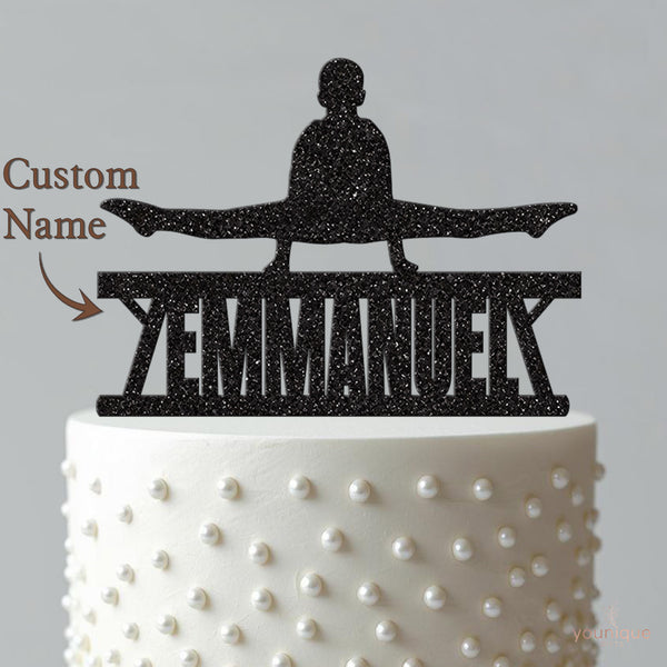 Personalised Gymnastics Cake Topper with Name - view 4