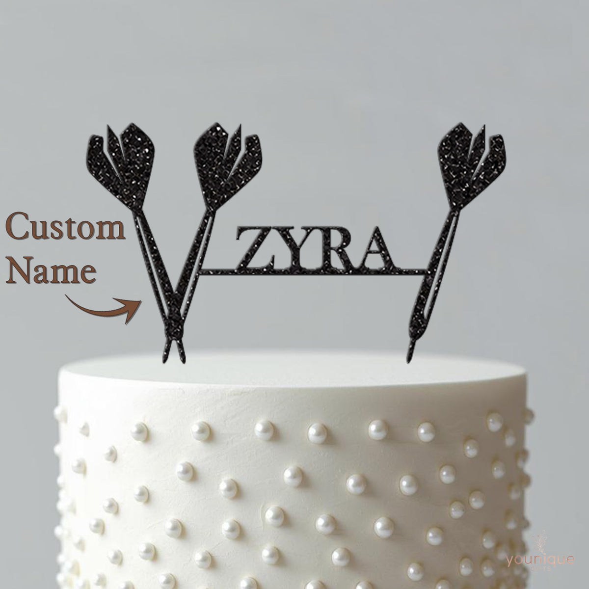 Personalised Darts Cake Topper with Name - view 4