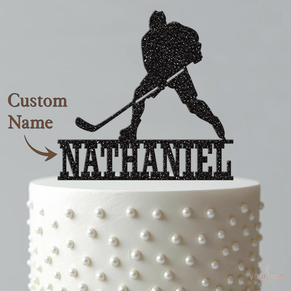 Personalised Ice Hockey Cake Topper with Name - view 4