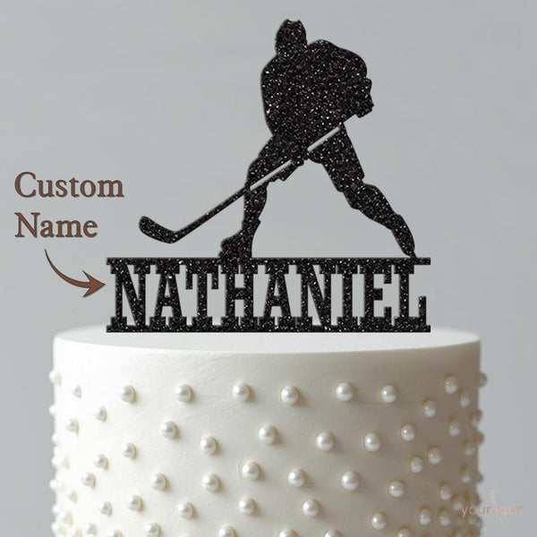 Personalised Ice Hockey Cake Topper with Name - view 4