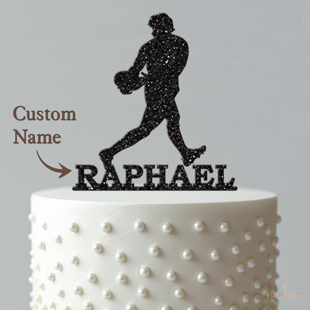 Personalised Rugby Player Cake Topper with Name - view 4