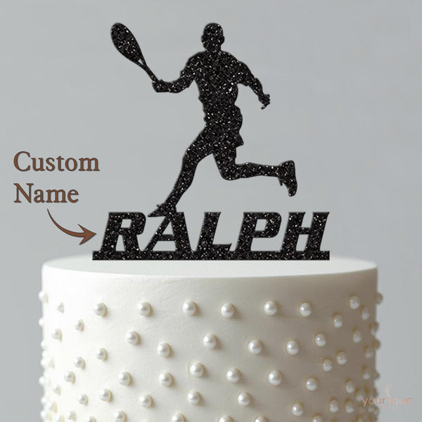 Personalised Racket Sports Cake Topper with Name - view 4