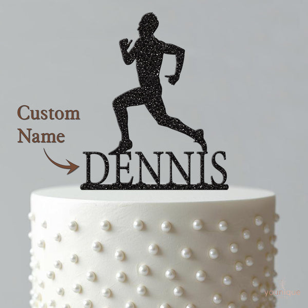 Personalised Running Cake Topper with Name - view 4