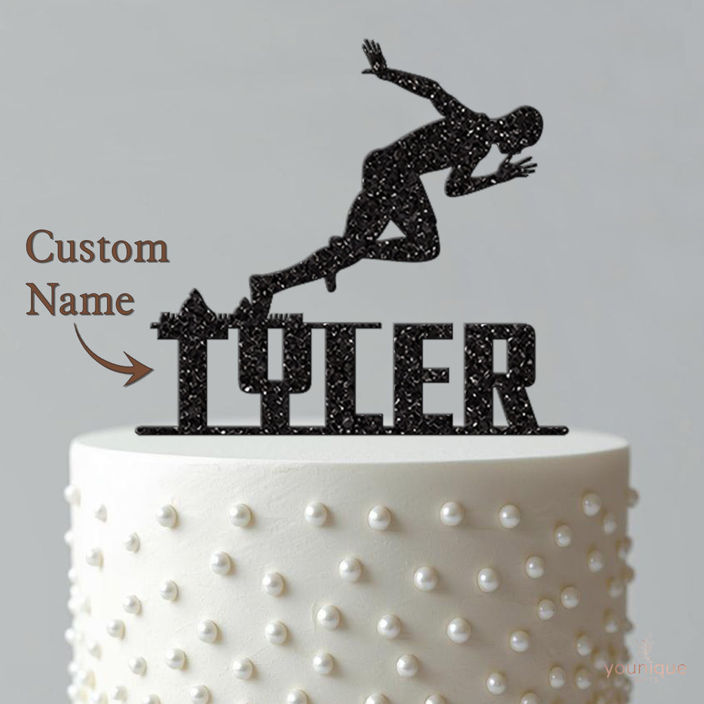 Personalised Runner Cake Topper with Name - view 4