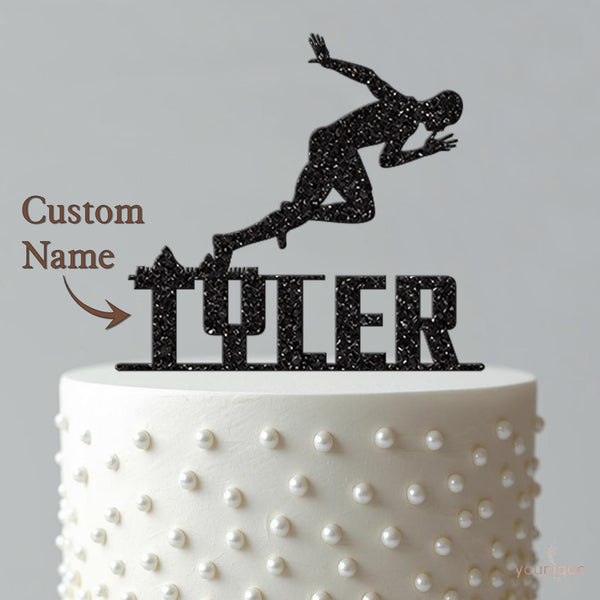 Personalised Runner Cake Topper with Name - view 4
