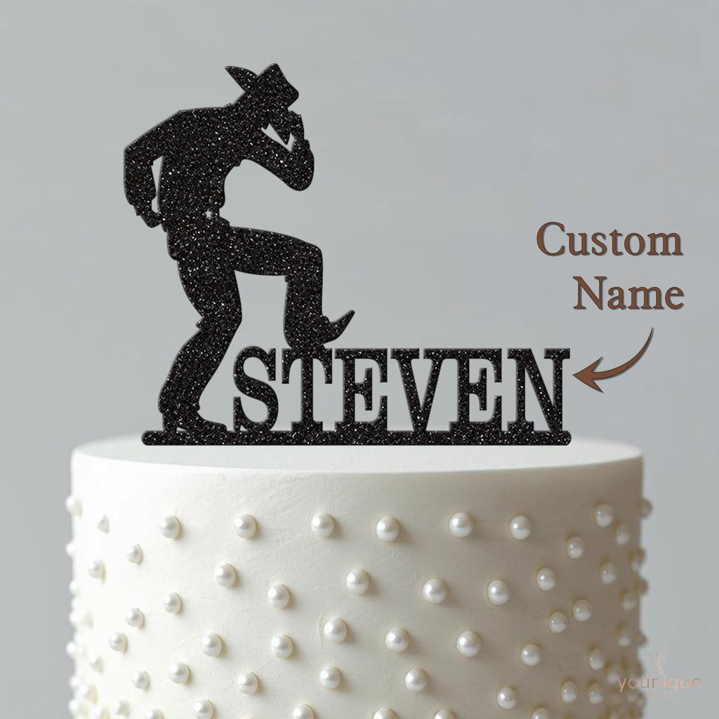 Personalised Dancing Cowboy Cake Topper with Name - view 4