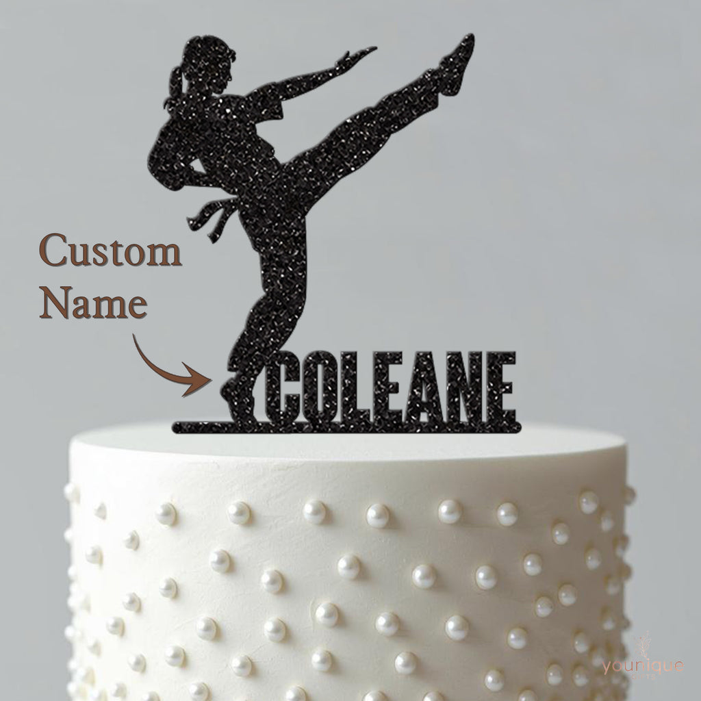 Personalised Karate Cake Topper with Name - view 4