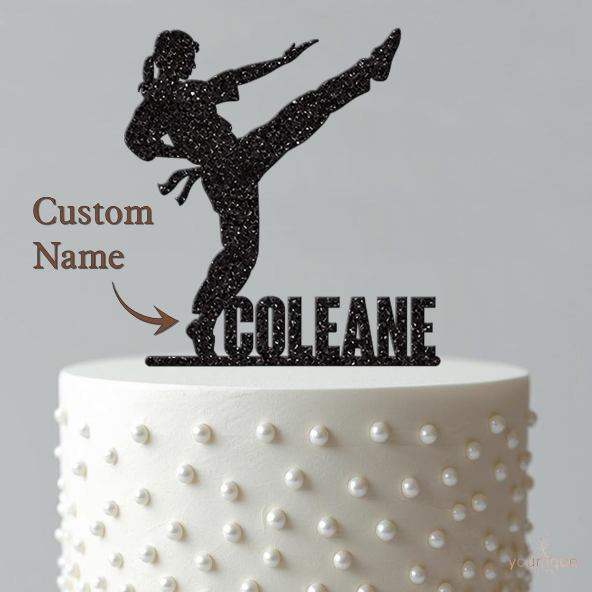 Personalised Karate Cake Topper with Name - view 4