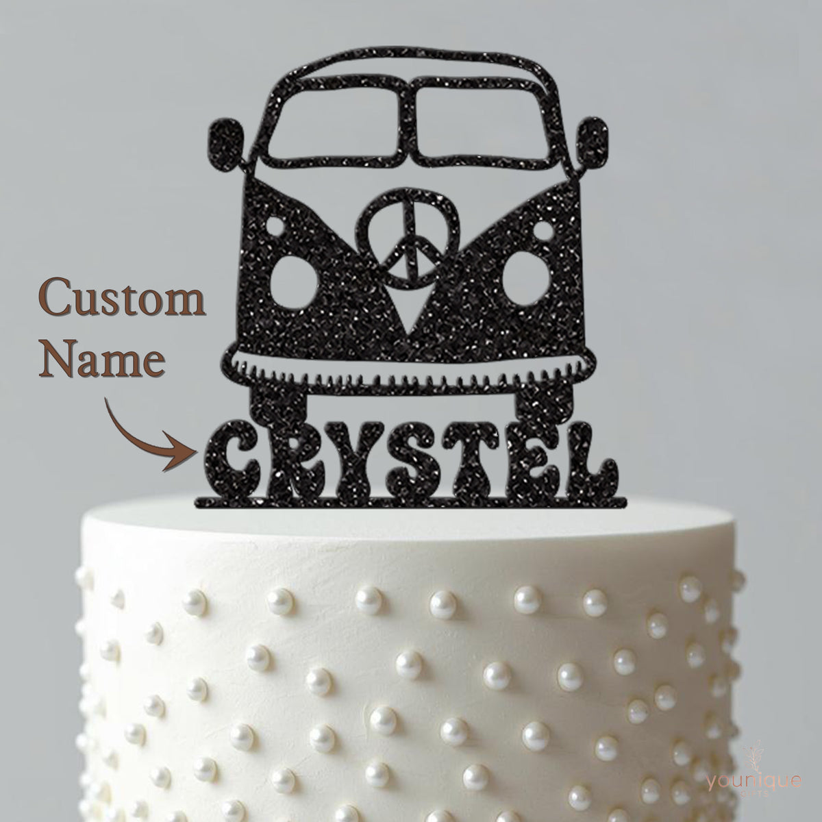 Personalised Retro Camper Van Cake Topper with Name - view 4