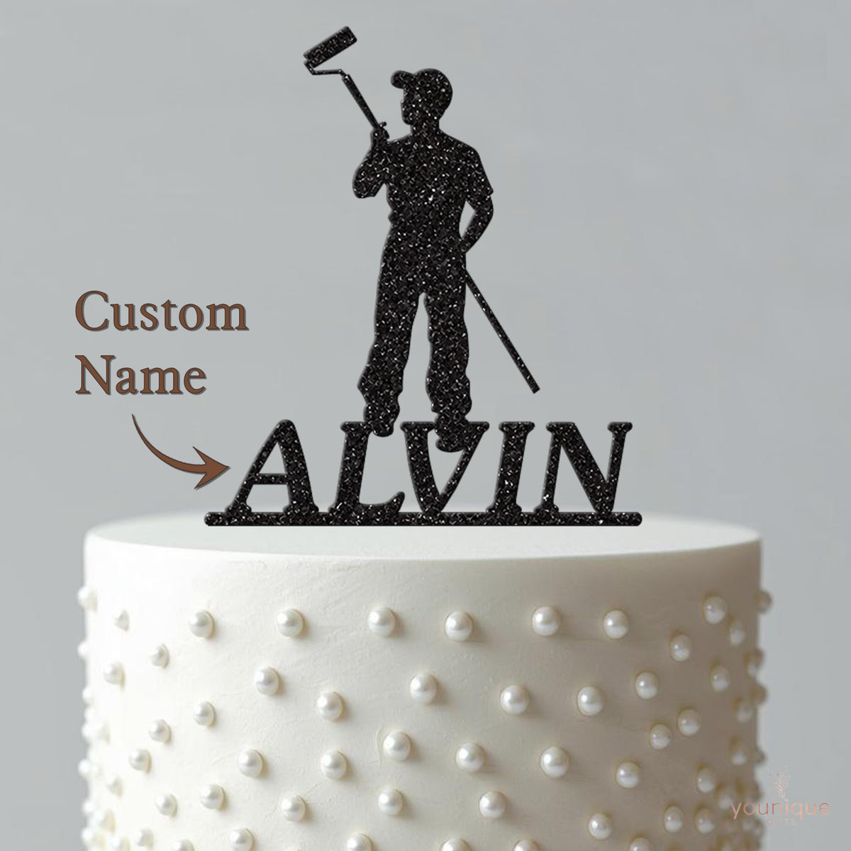 Personalised Painter and Decorator Cake Topper with Name - view 4