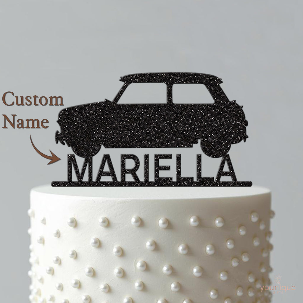 Personalised Classic Car Cake Topper with Name - view 4
