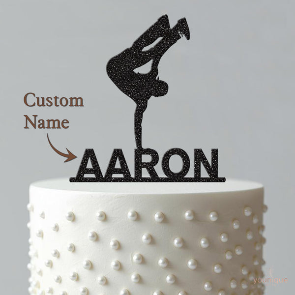 Personalised Breakdancer Cake Topper with Name - view 4