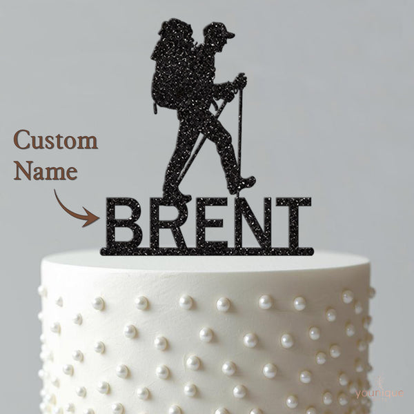 Personalised Hiking Cake Topper with Name - view 4