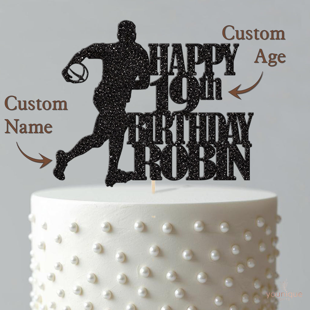 Personalised Rugby Player Birthday Cake Topper Any Age and Name - view 4