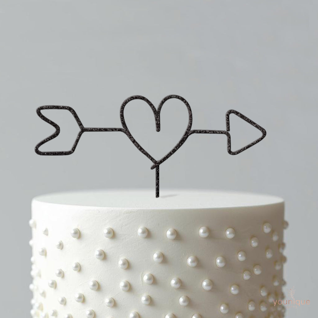 Heart and Arrow Wedding Cake Topper - view 4