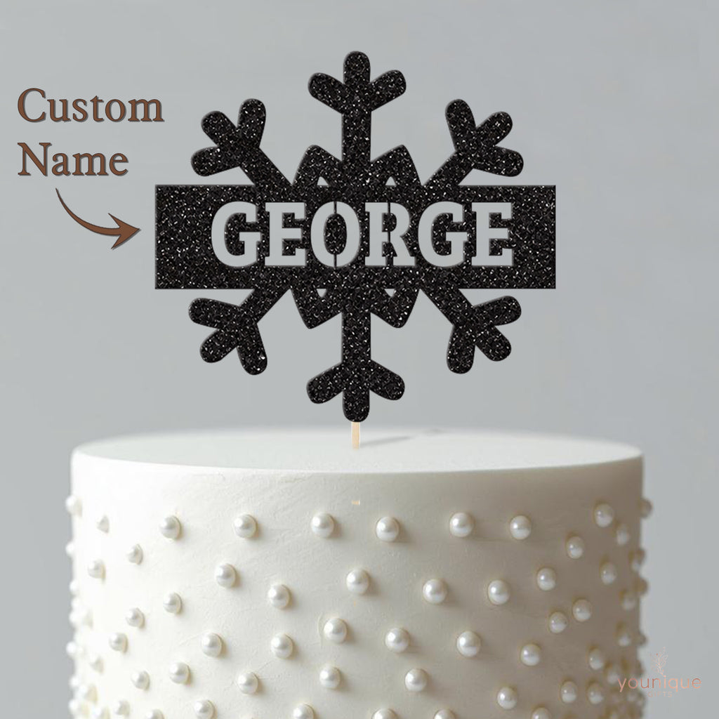 Personalised Snowflake Cake Topper with Name - view 4