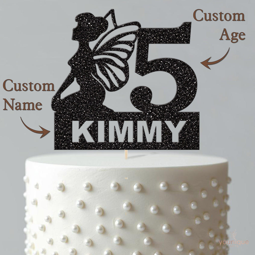 Personalised Fairy Birthday Cake Topper Any Age and Name - view 4