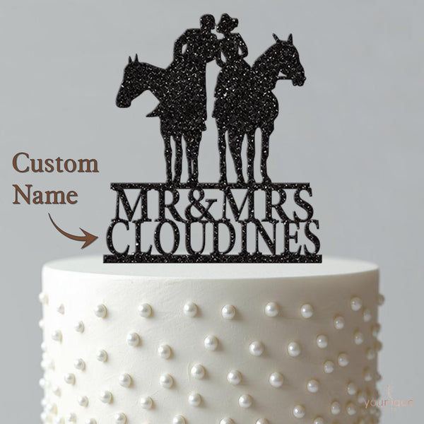 Personalised Guitarist Couple Surname And Date Wedding Cake Topper - view 4