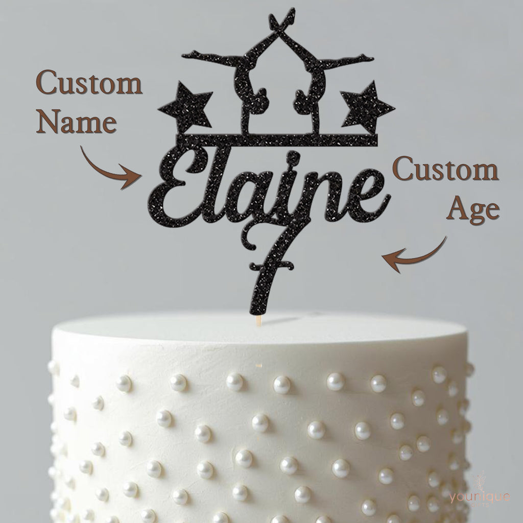 Personalised Gymnastics Birthday Cake Topper Any Age and Name - view 4