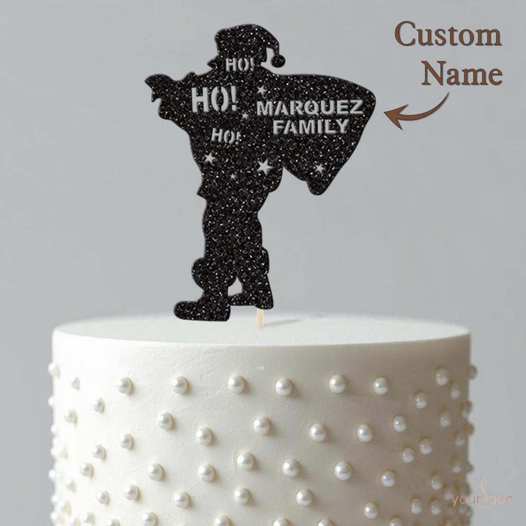 Personalised Santa Christmas Cake Topper with Family Name - view 4